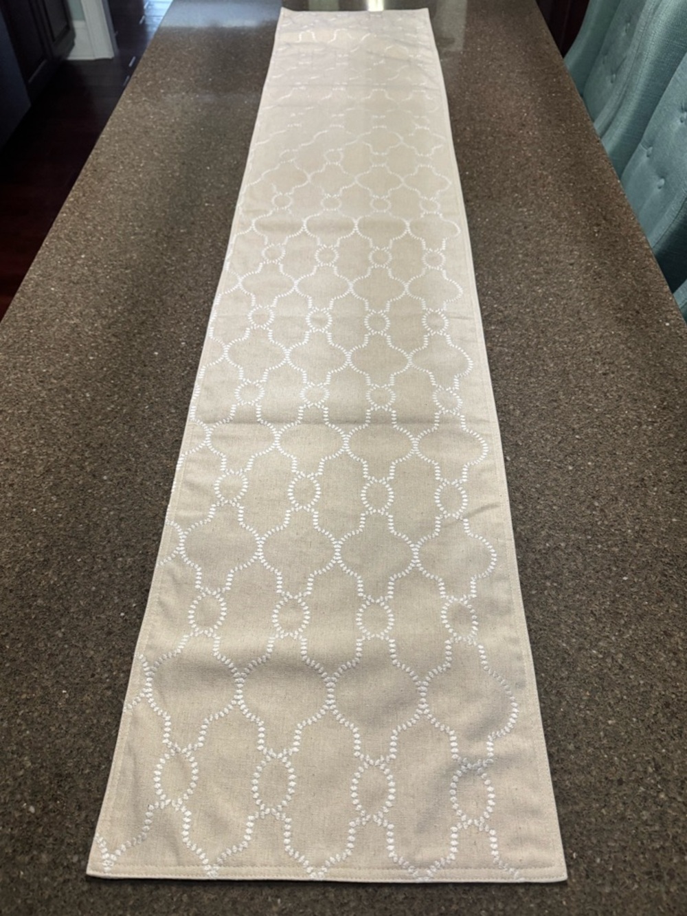 Embroidered Linen Table Runner